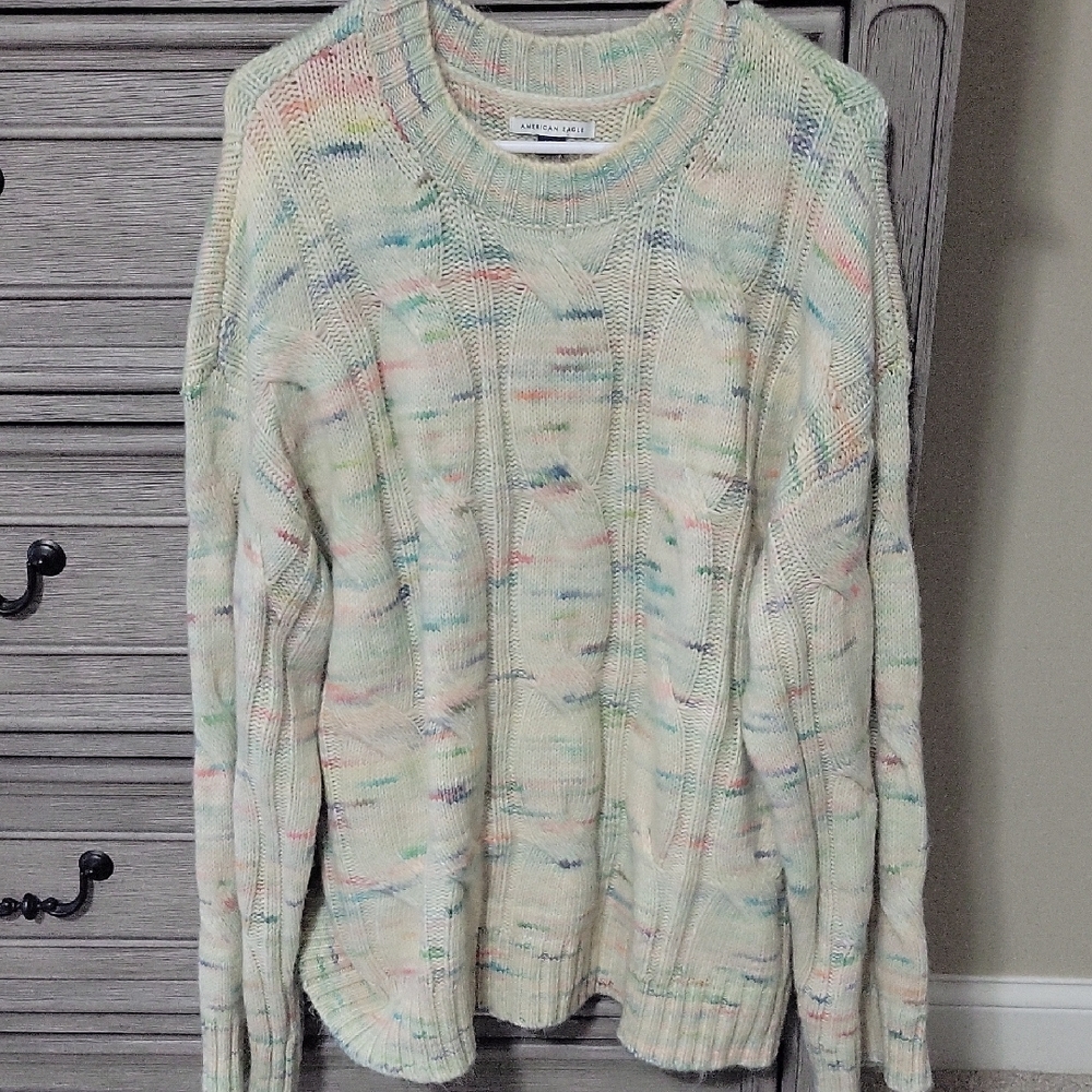 American Eagle Outfitters Pastel Cable Knit Sweater
